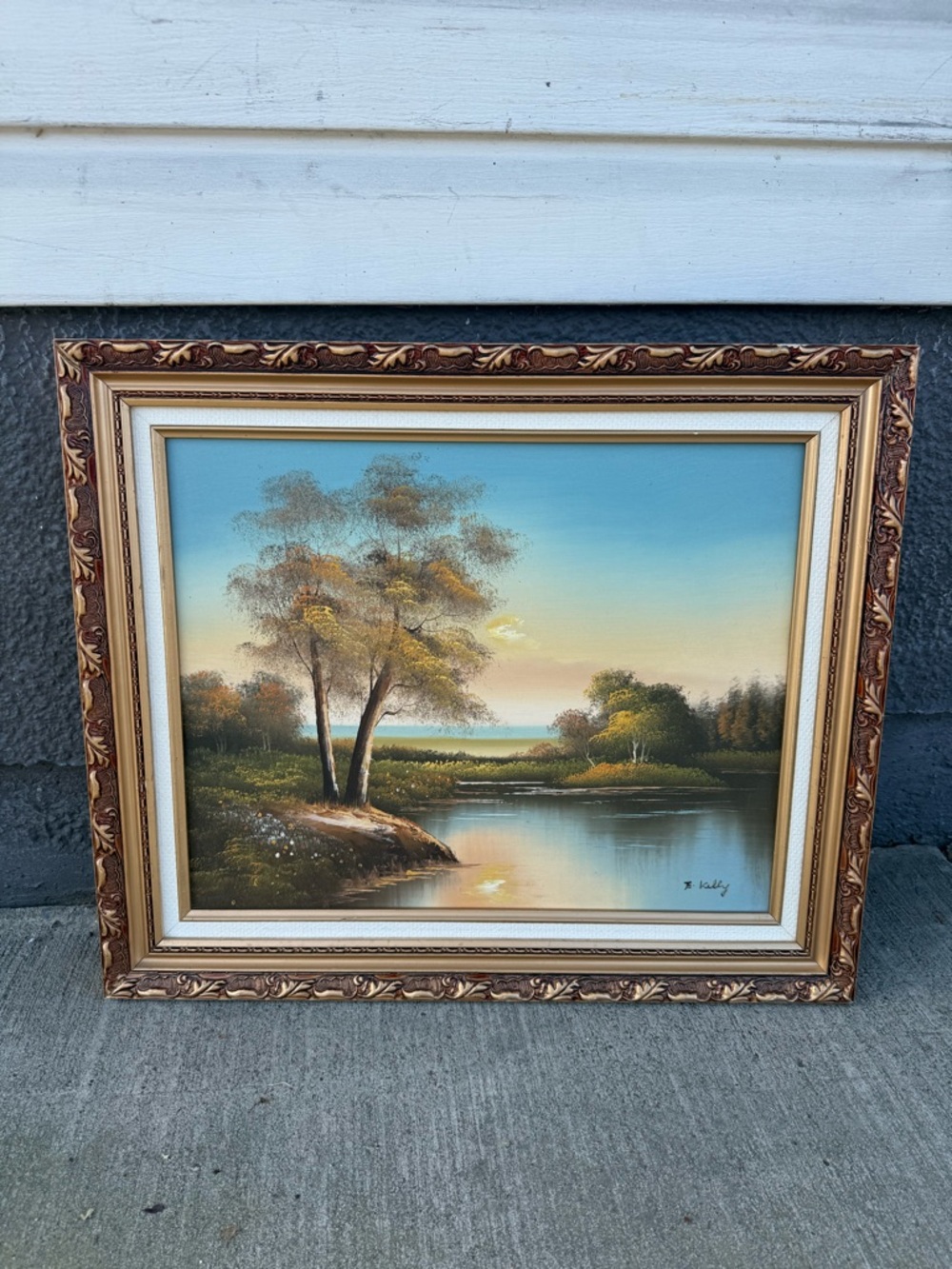 Vintage Painting on Canvas - Framed